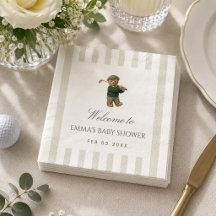 Snygg Teddybjörn Golf Baby Shower Ny i Klubben