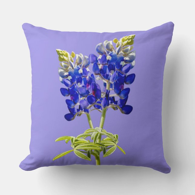 Snygg Texas Bluebonnets på Lavender, Pillow Kudde (Framsida)