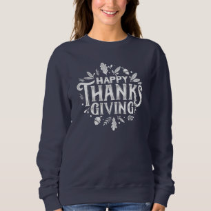 Snygg text Happy thanksgiving med Löv höst T Shirt