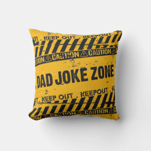 Snygg textdesign Varning Pappa-joke Zon Kudde