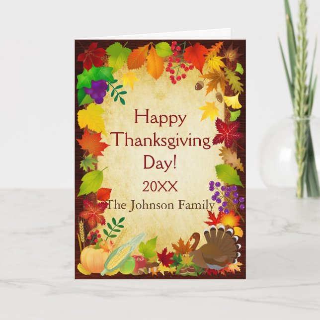 Snygg Thanksgiving Harvest Helgkort (Framsida)