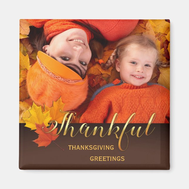 Snygg Thanksgiving Photo Magnet (Framsidan)