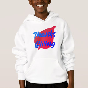 Snygg Thanksgiving Typografi på Löv Hoodie T Shirt