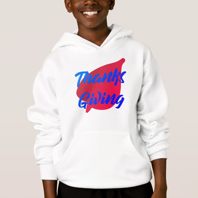 Snygg Thanksgiving Typografi på Löv Hoodie T Shirt (Framsida)