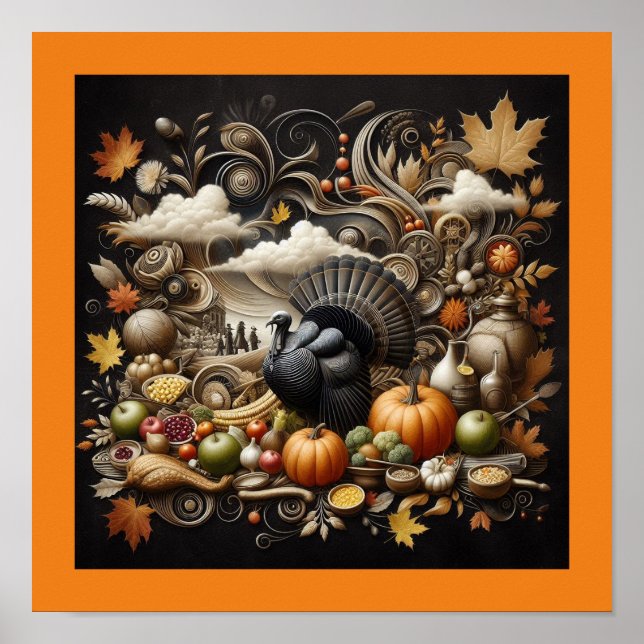 Snygg Thanksgiving Wall Art Art Poster (Framsidan)