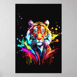 Snygg tiger för Abstrakt Poster