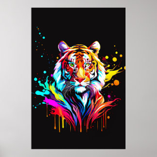 Snygg tiger för Abstrakt Poster
