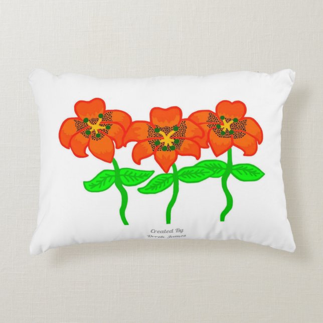 Snygg Tiger Lilies accent Pillow Prydnadskudde (Framsidan)