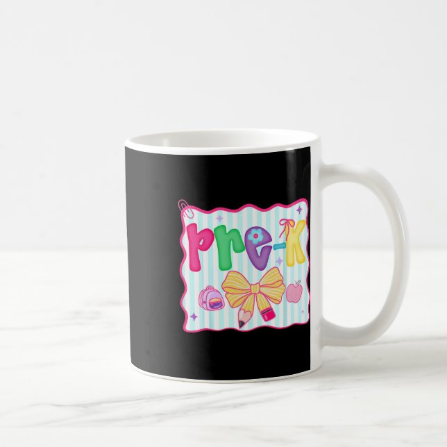 Snygg tillbaka till skolan Pre-k Söt Coquette-båge Kaffemugg (Höger)