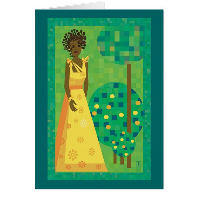 Snygg tjej hälsningskort (Framsidan)