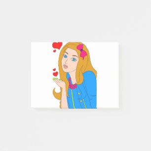 Snygg tjej post-it block