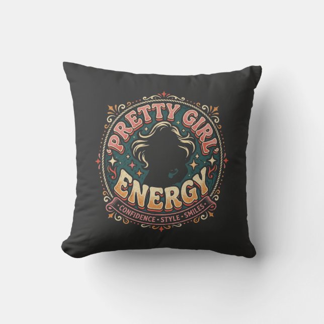 Snygg Tjejenergi Vintage Estetik Kudde (Framsida)