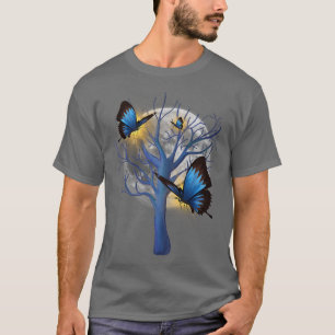Snygg Träd-hängiven Butterflies T Shirt