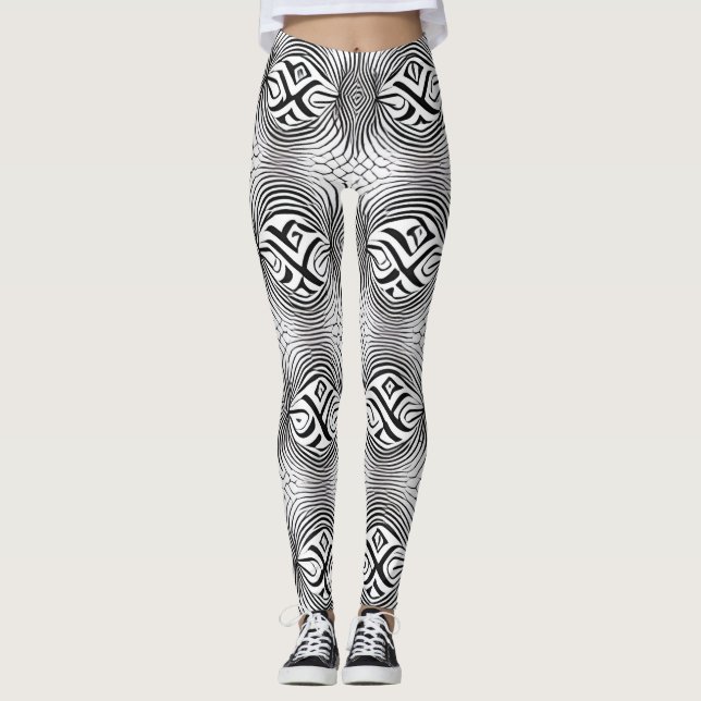Snygg traditionell Abstrakt Art Leggings (Framsida)