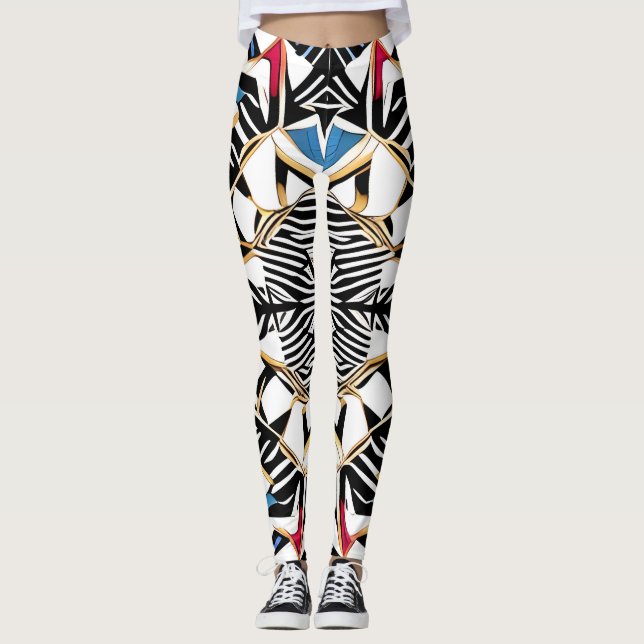Snygg traditionell Abstrakt Art Leggings (Framsida)