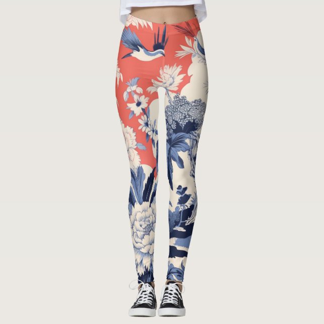 Snygg traditionell Abstrakt Art Leggings (Framsida)