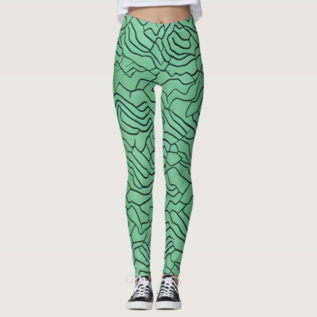 Snygg traditionell Abstrakt Art Leggings (Framsida)