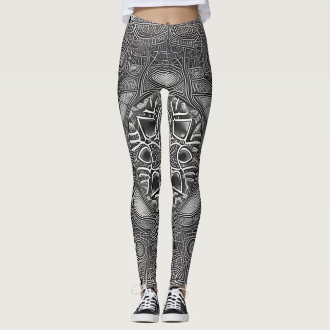 Snygg traditionell Abstrakt Art Leggings (Framsida)