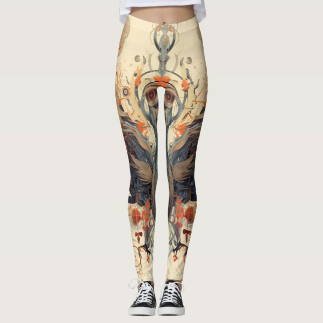 Snygg traditionell Abstrakt Art Leggings (Framsida)