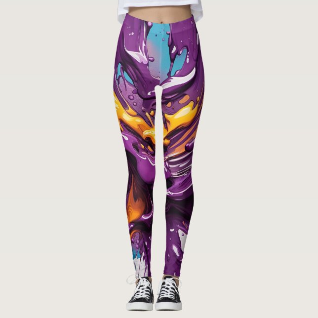 Snygg traditionell Abstrakt Art Leggings (Framsida)
