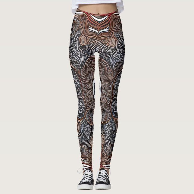 Snygg traditionell Abstrakt Art Leggings (Framsida)