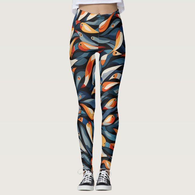 Snygg traditionell Abstrakt Art Leggings (Framsida)