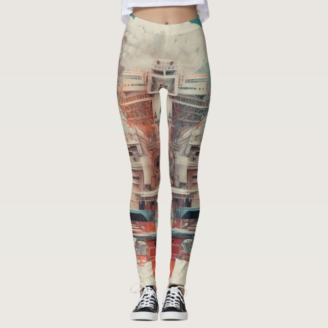 Snygg traditionell Abstrakt Art Leggings (Framsida)
