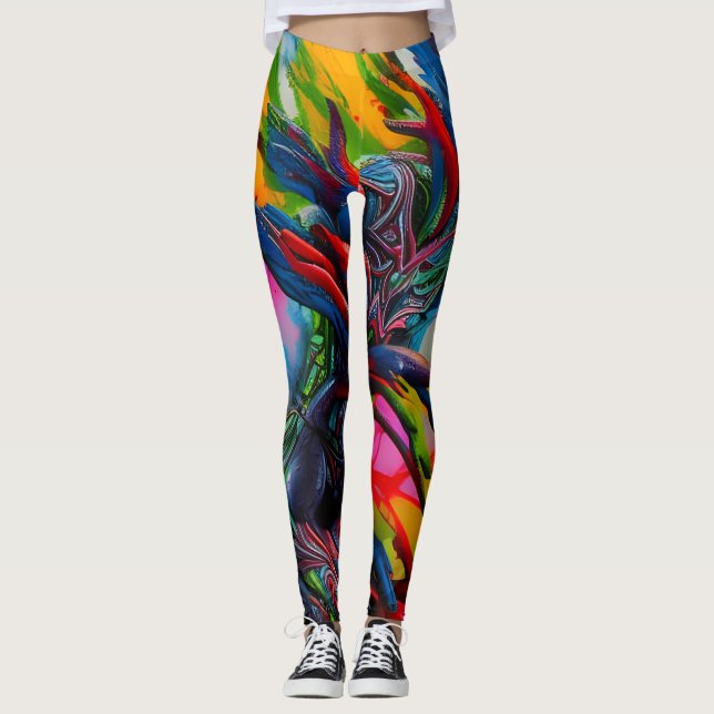 Snygg traditionell Abstrakt Art Leggings (Framsida)