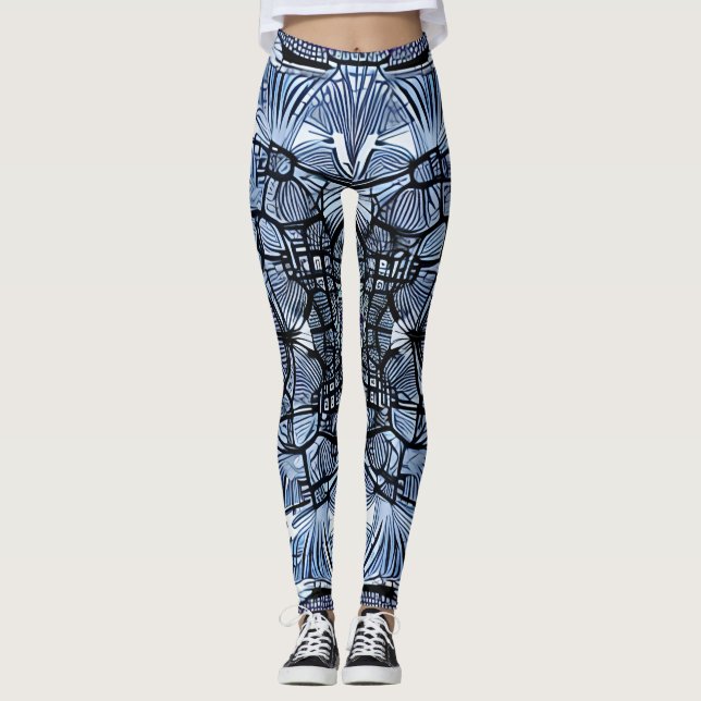 Snygg traditionell Abstrakt Art Leggings (Framsida)