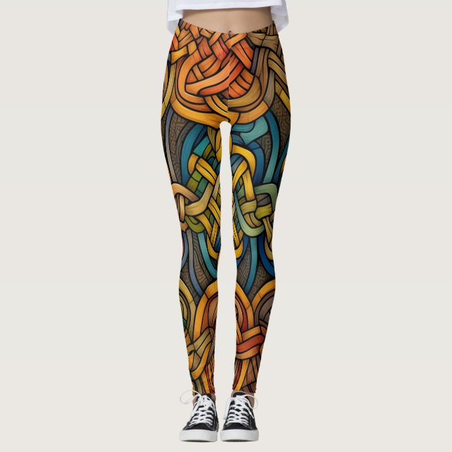 Snygg traditionell Abstrakt Art Leggings (Framsida)
