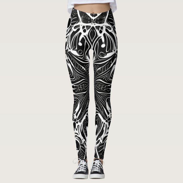 Snygg traditionell Abstrakt Art Leggings (Framsida)