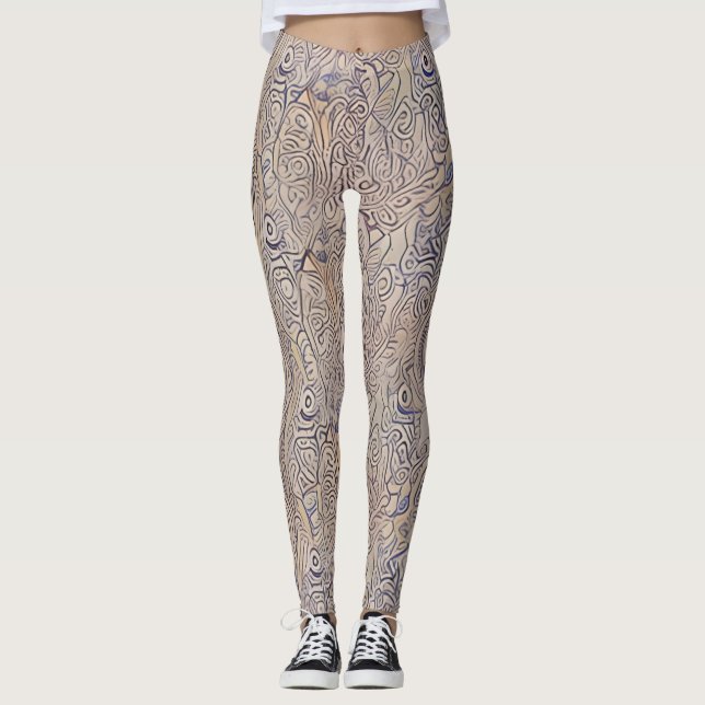 Snygg traditionell Abstrakt Art Leggings (Framsida)