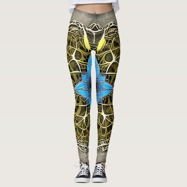 Snygg traditionell Abstrakt Art Leggings (Framsida)