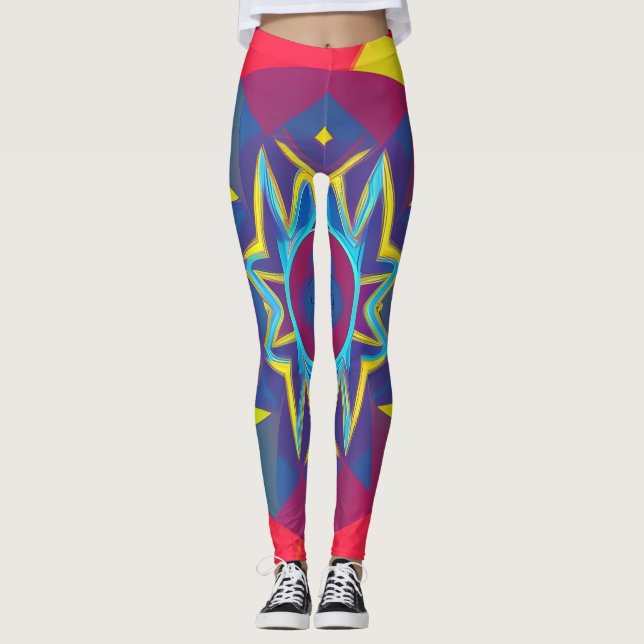 Snygg traditionell Abstrakt Art Leggings (Framsida)
