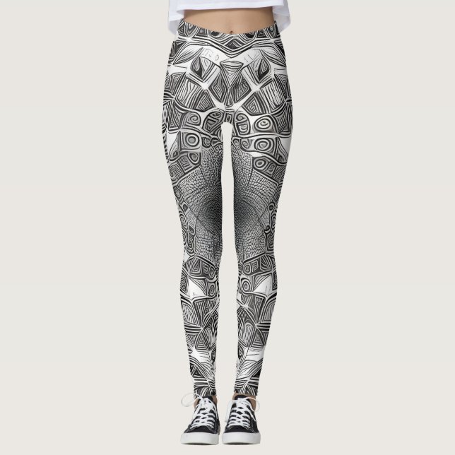 Snygg traditionell Abstrakt Art Leggings (Framsida)