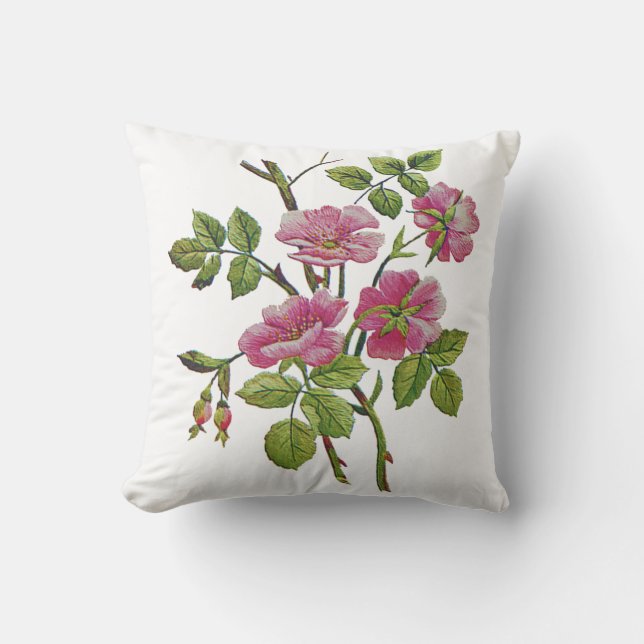 Snygg traditionell Jacobean Crewel Embroidery Kudde (Framsida)