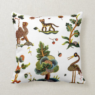 Snygg traditionell Jacobean Crewel Embroidery Kudde
