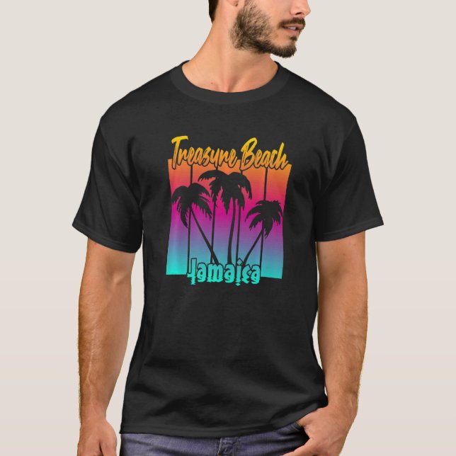Snygg Treasure Beach Jamaica T Shirt (Framsida)
