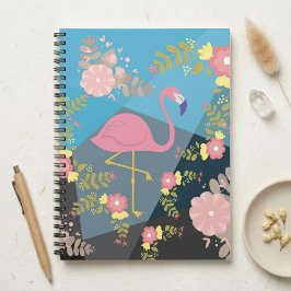 Snygg Trendig Chic Söt Rosa Feminint Blommigt Flam Anteckningsbok
