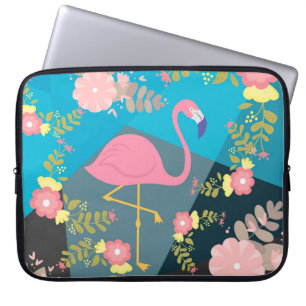 Snygg Trendig Chic Söt Rosa Feminint Blommigt Flam Laptop Sleeve