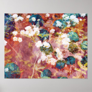 Snygg, trendig konst med romantisk blommönster poster