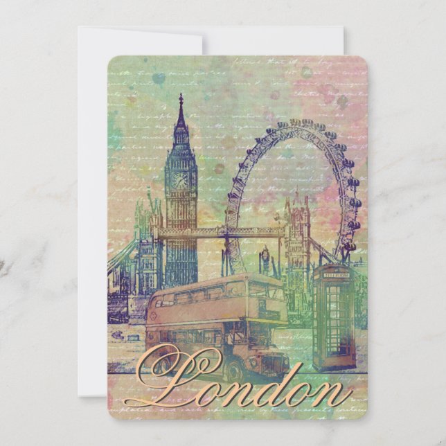 Snygg trendig Vintage London Landmarks (Framsida)