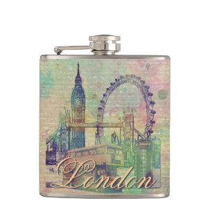 Snygg trendig Vintage London Landmarks Fickplunta