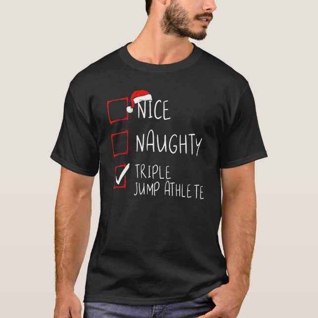 Snygg trippeljumpel Idrottsman Jullista SA T Shirt (Framsida)