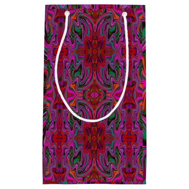 Snygg Trippy Magenta, Röd och Grön Vågig Mönster (Framsidan)