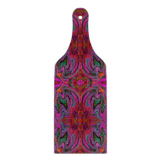 Snygg Trippy Magenta, Röd och Grön Vågig Mönster (Framsidan)