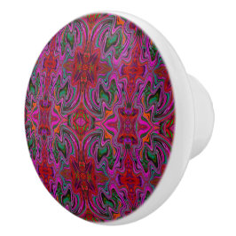 Snygg Trippy Magenta, Röd och Grön Vågig Mönster Knopp