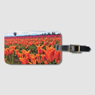 Snygg Tulip Fält med Luftballong, Oregon Bagagebricka