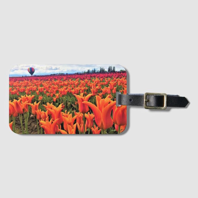 Snygg Tulip Fält med Luftballong, Oregon Bagagebricka (Framsida horisontal)