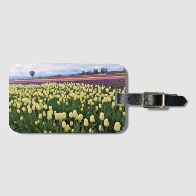 Snygg Tulip Fält med Luftballong, Oregon Bagagebricka (Framsida horisontal)